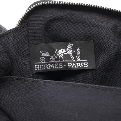 Hermes Round Wallet Fourre Tout Purse GM Black Canvas — view 5