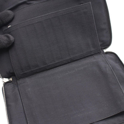 Hermes Round Wallet Fourre Tout Purse GM Black Canvas — view 7