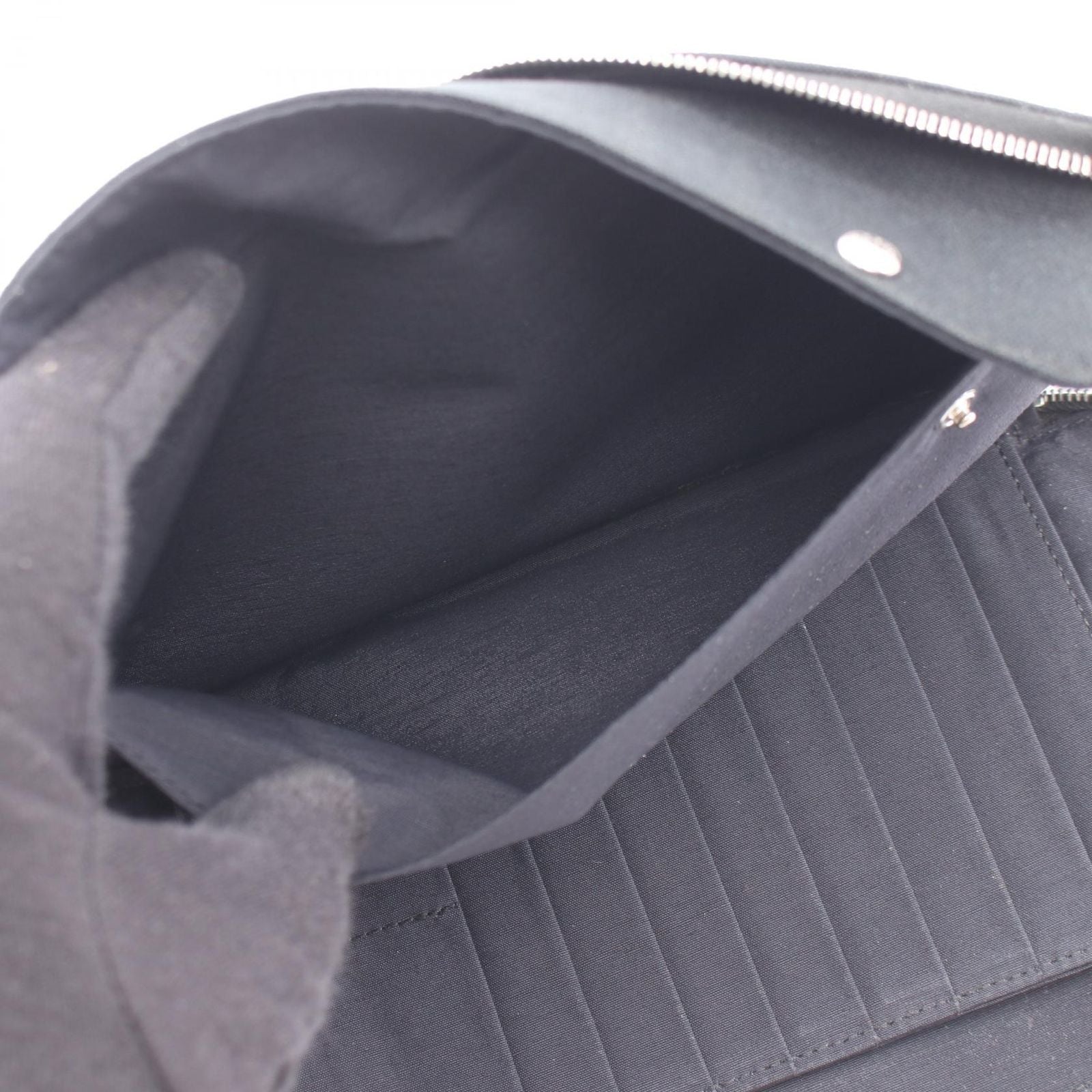 Hermes Round Wallet Fourre Tout Purse GM Black Canvas — view 4