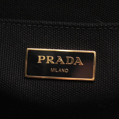 Prada Tote Canapa Righe 2-Way Pink Black Canvas — view 4