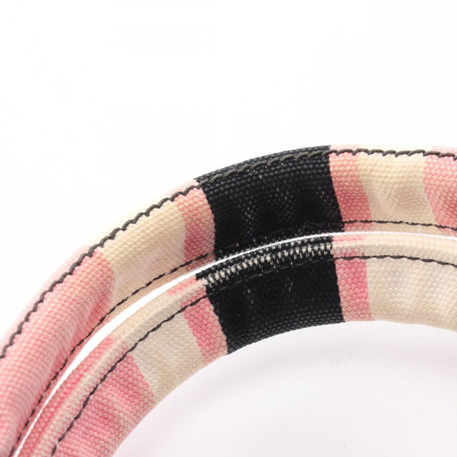 Prada Tote Canapa Righe 2-Way Pink Black Canvas — view 7