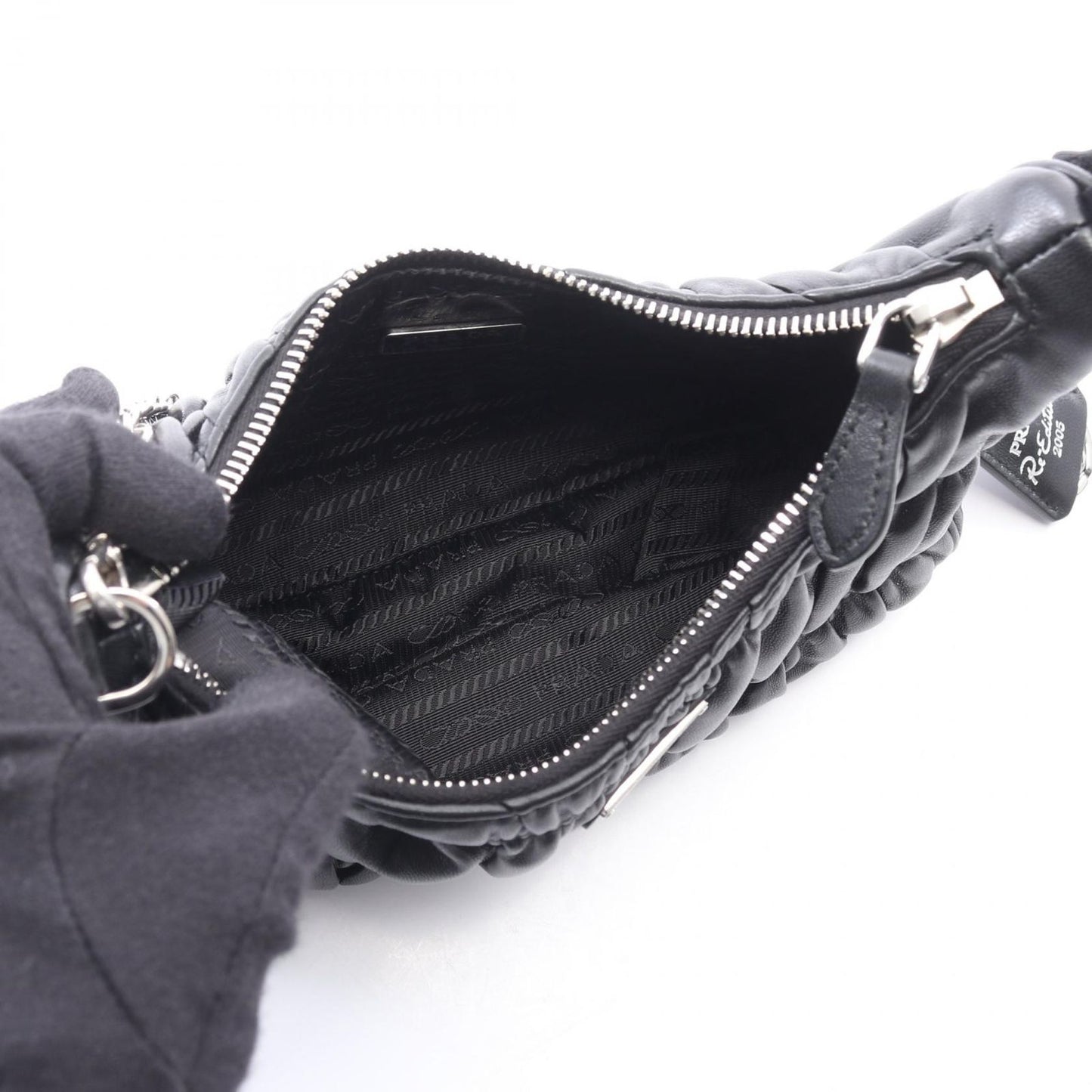 Prada Shoulder Bag Re Edition 2-Way Black Leather — view 3