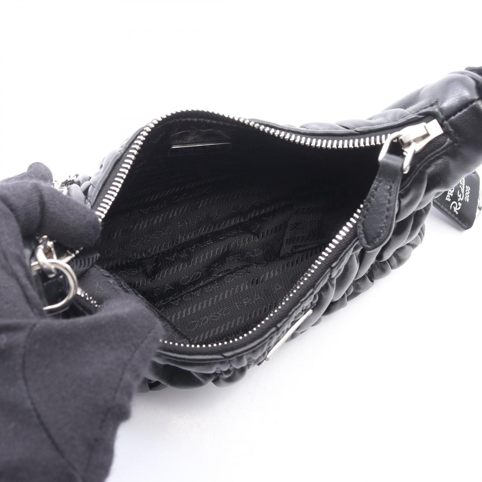 Prada Shoulder Bag Re Edition 2-Way Black Leather — view 3