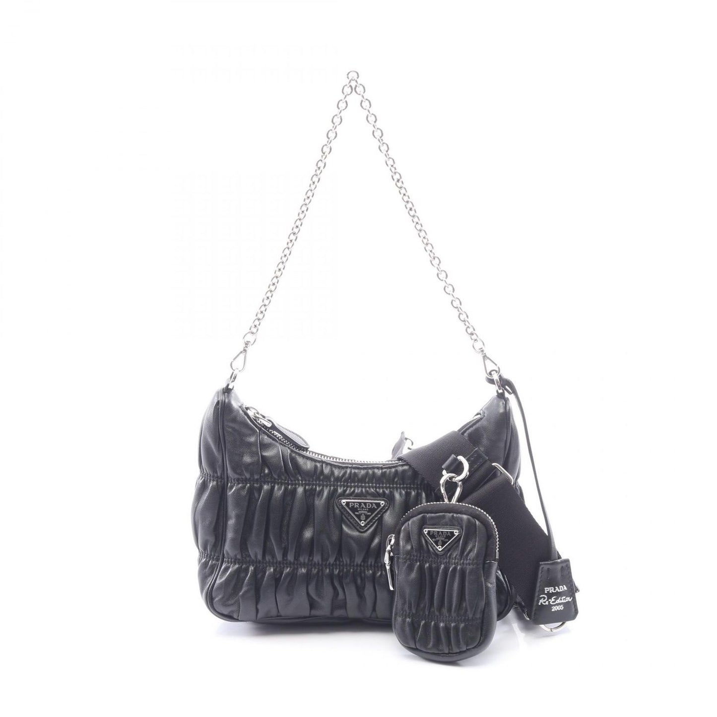 Prada Shoulder Bag Re Edition 2-Way Black Leather