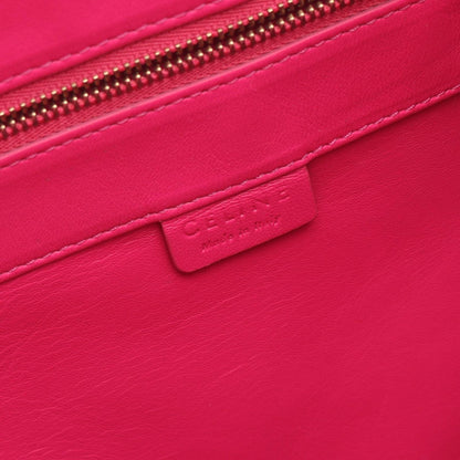 Celine Tote Horizontal Cabas Fuchsia Pink Orange Leather — view 4