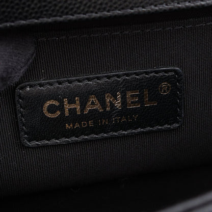 Chanel Shoulder Bag Boy Small Black Caviar Leather Chain — view 4