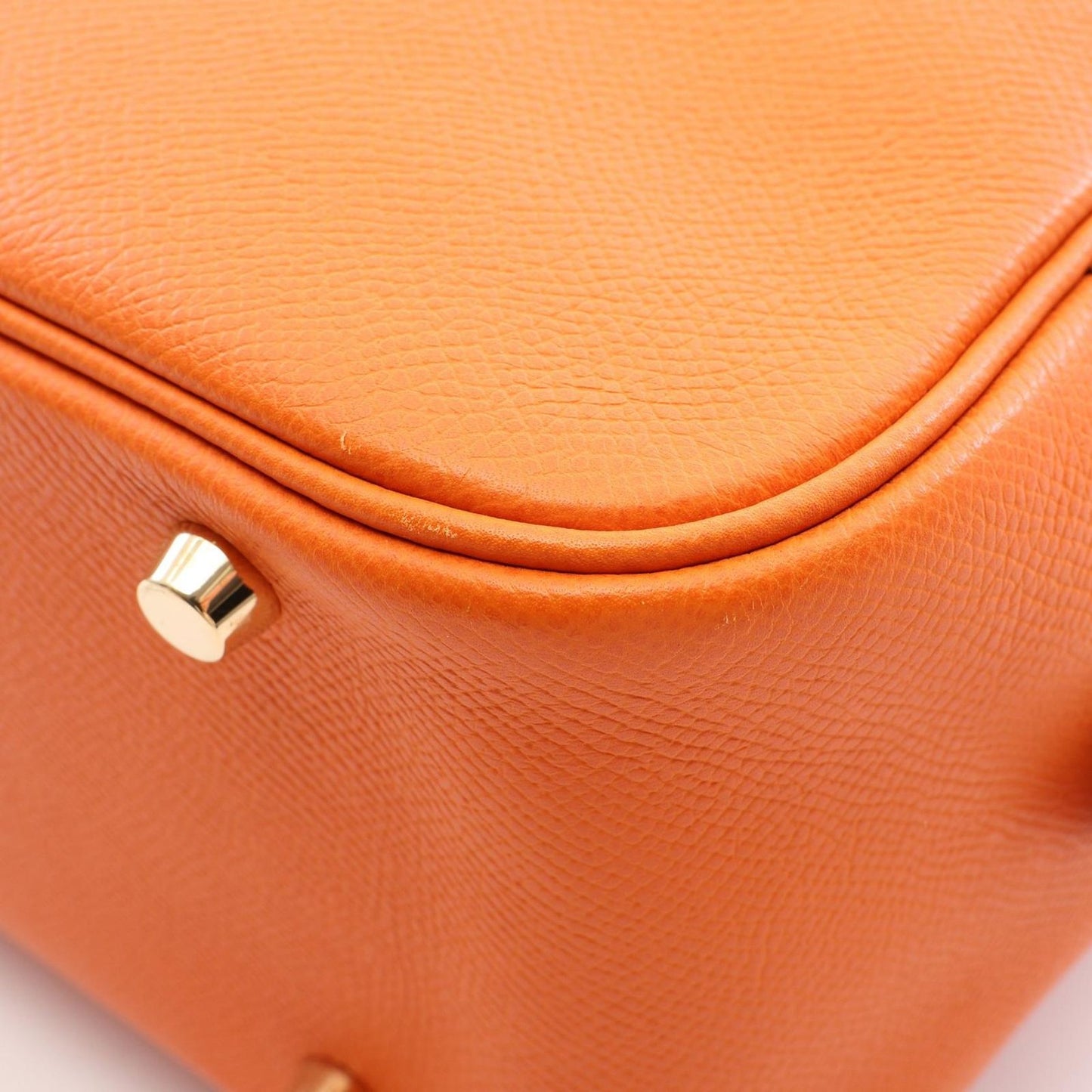 Hermes Handbag Plume 28 Orange Leather — view 6