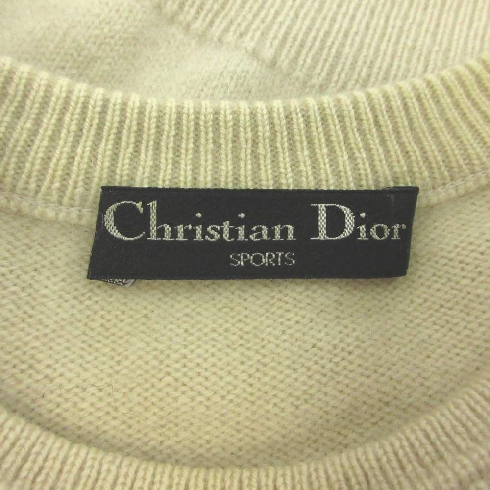 Dior Knit Sweater M Beige Long Sleeve Round Neck RN — view 6