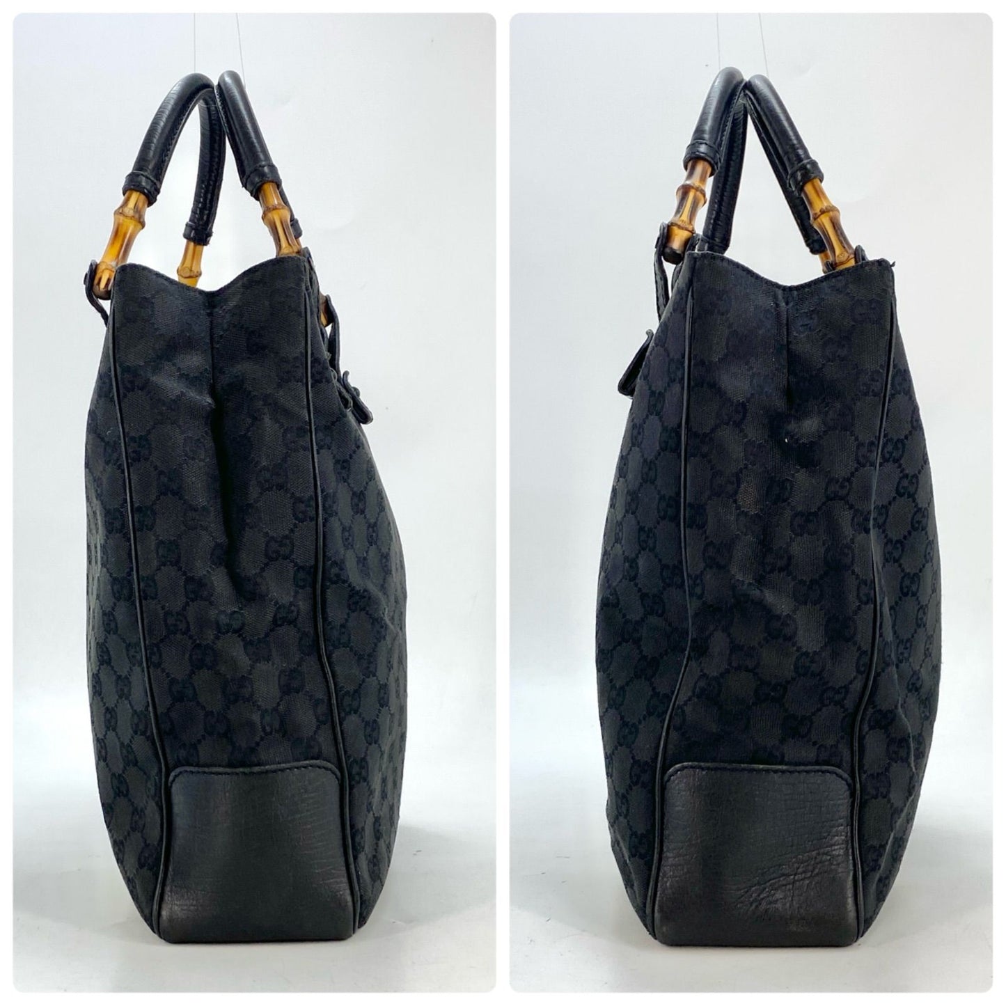Gucci Tote GG Canvas Bamboo Black Business Travel — view 4