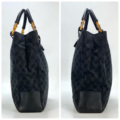 Gucci Tote GG Canvas Bamboo Black Business Travel — view 4