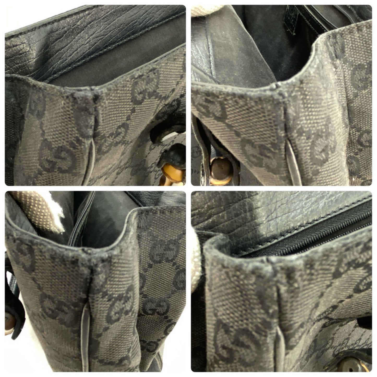 Gucci Tote GG Canvas Bamboo Black Business Travel — view 6