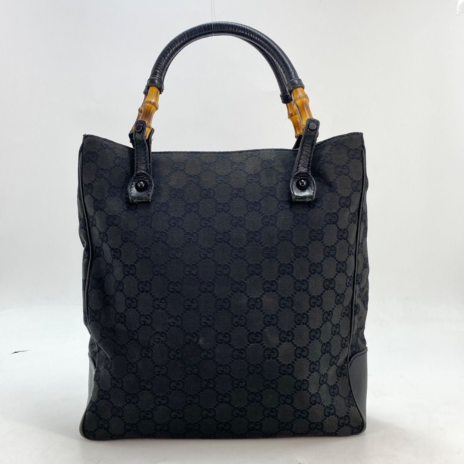 Gucci Tote GG Canvas Bamboo Black Business Travel — view 2