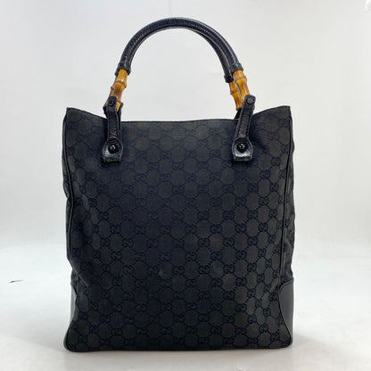 Gucci Tote GG Canvas Bamboo Black Business Travel — view 2