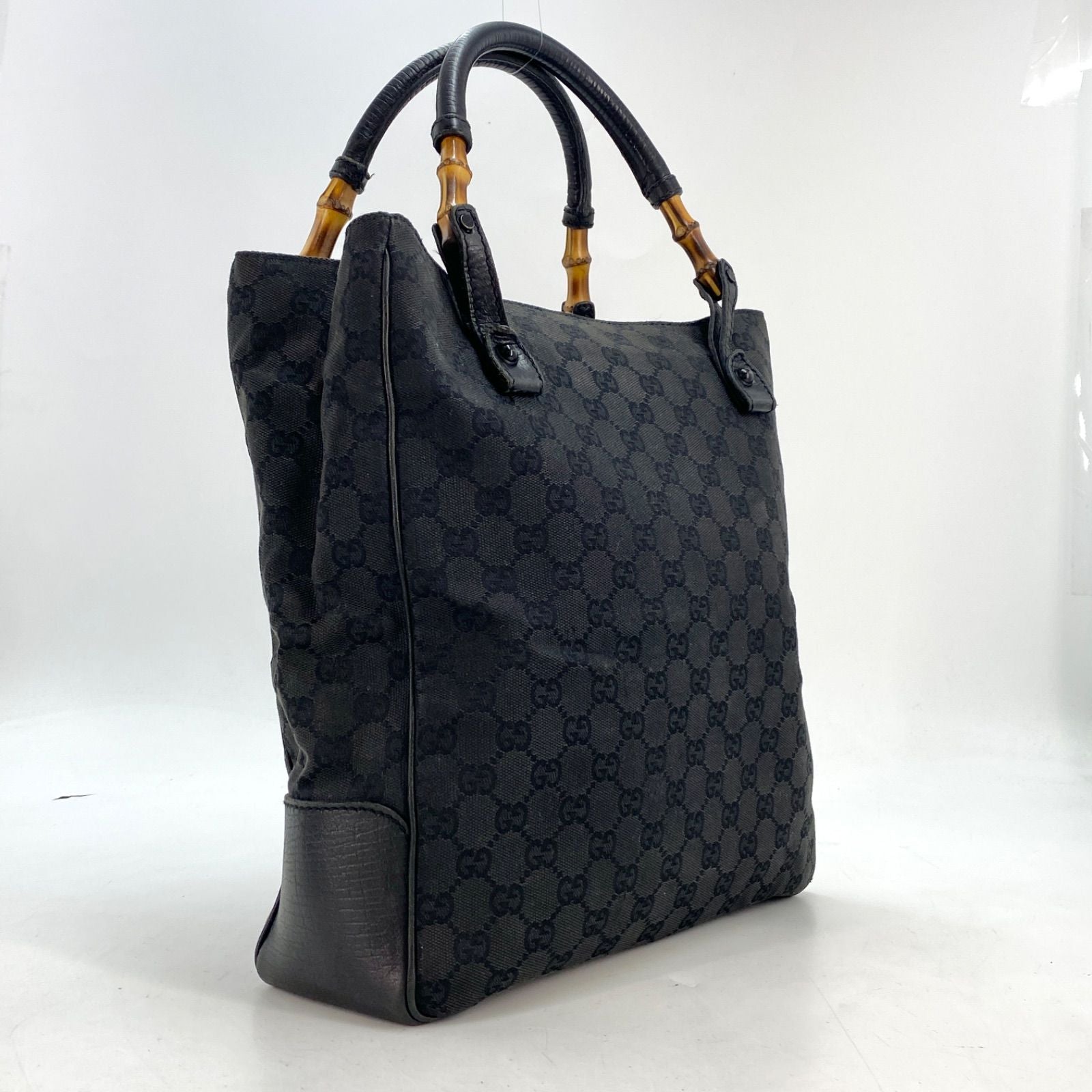 Gucci Tote GG Canvas Bamboo Black Business Travel — view 3