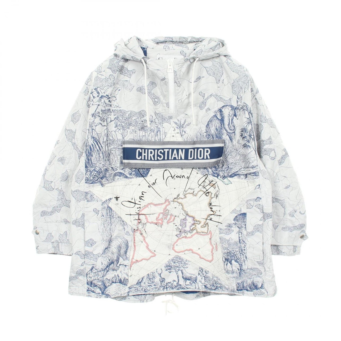 Dior Around the World Anorak Jacket with Hood Pullover