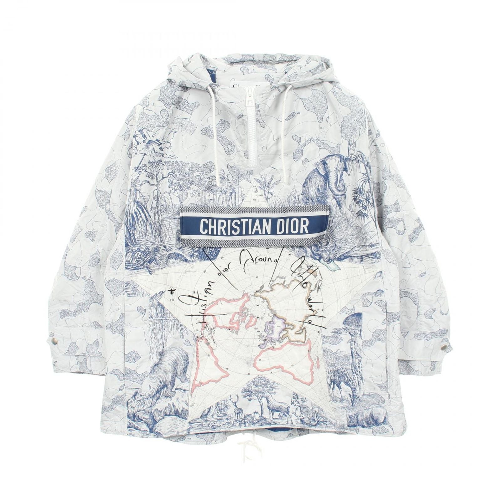 Dior Around the World Anorak Jacket with Hood Pullover