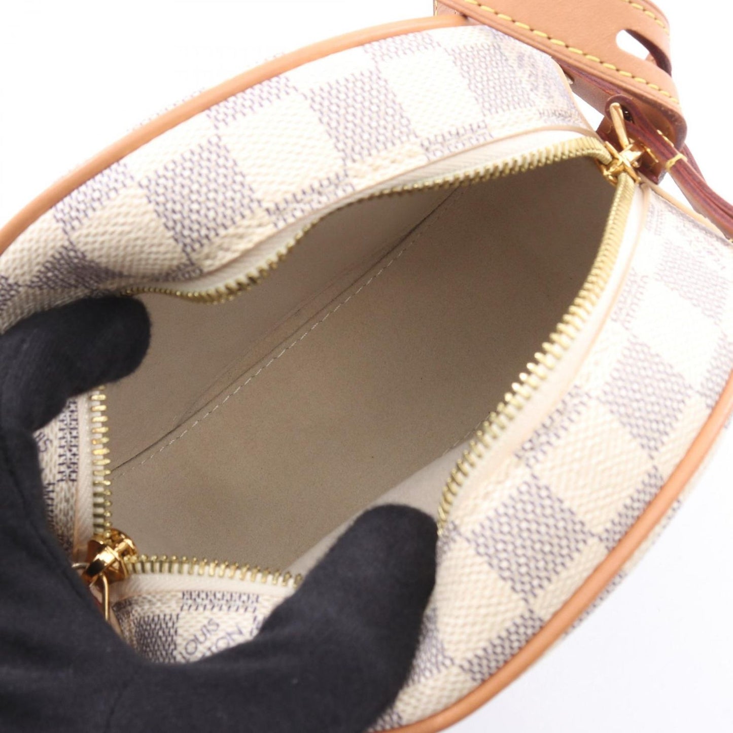 Louis Vuitton Shoulder Bag Boite Chapeau Spoule PM Damier Azur Canvas Leather — view 3