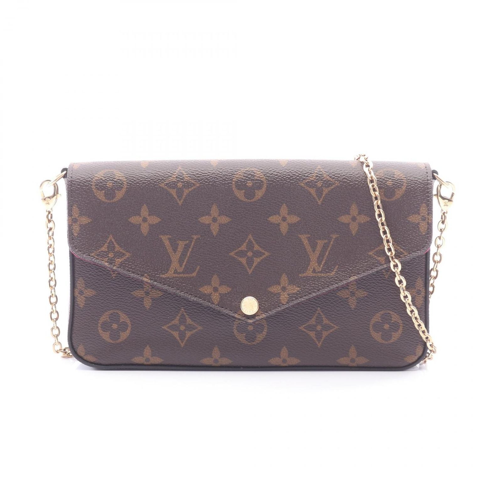 Louis Vuitton Shoulder Bag Pochette Monogram Fuchsia Canvas Leather Felicie