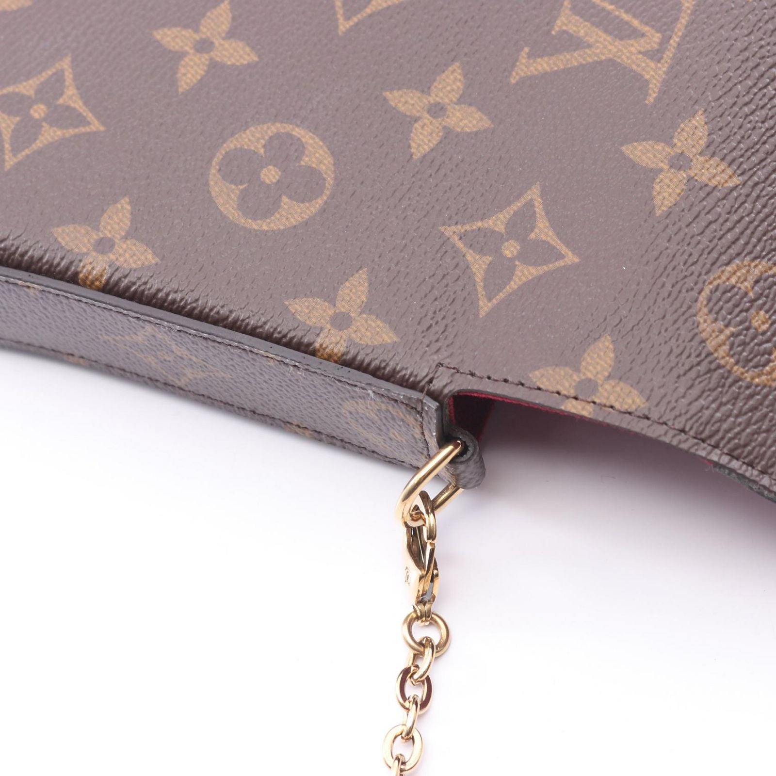 Louis Vuitton Shoulder Bag Pochette Monogram Fuchsia Canvas Leather Felicie — view 9