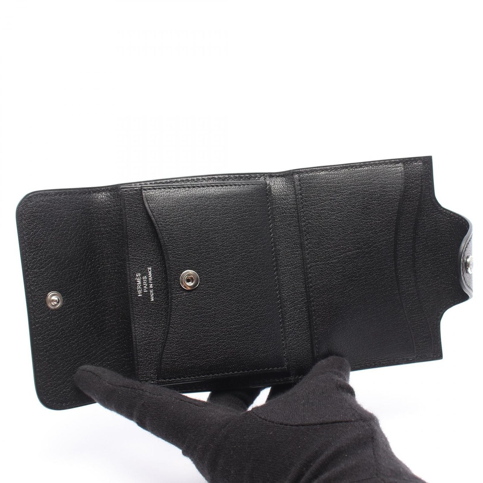 Hermes Coin Case Illiade Compact Card Black — view 3