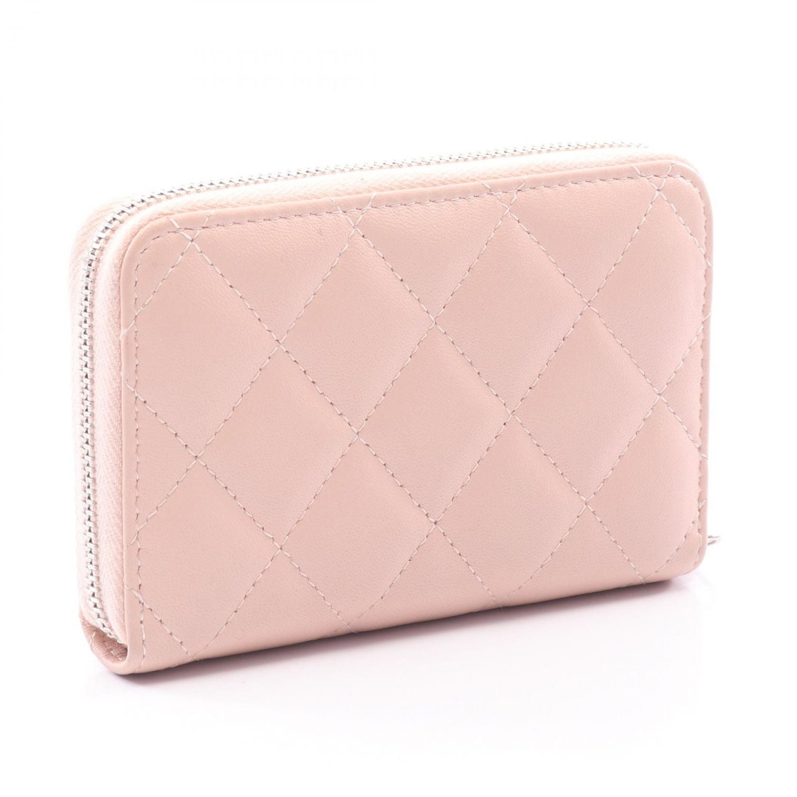 Chanel Round Wallet Quilted CC Logo Star Baby Pink Leather Coco Compact — view 2