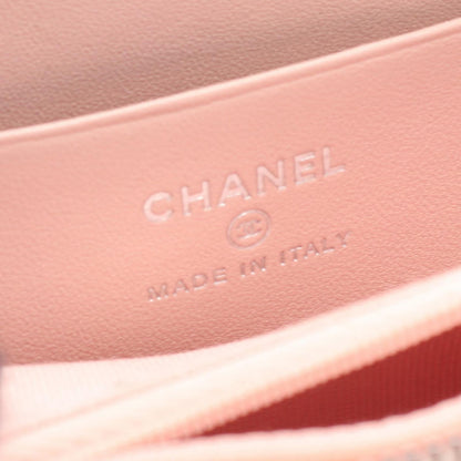Chanel Round Wallet Quilted CC Logo Star Baby Pink Leather Coco Compact — view 4