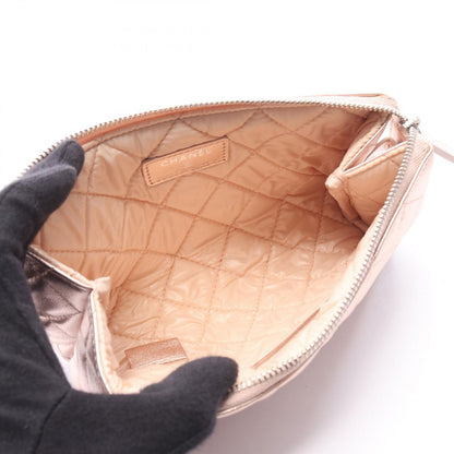 Chanel Pouch Quilted Metallic Rose Gold Lambskin — view 3