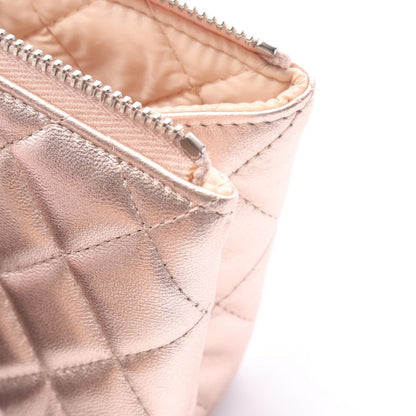 Chanel Pouch Quilted Metallic Rose Gold Lambskin — view 7
