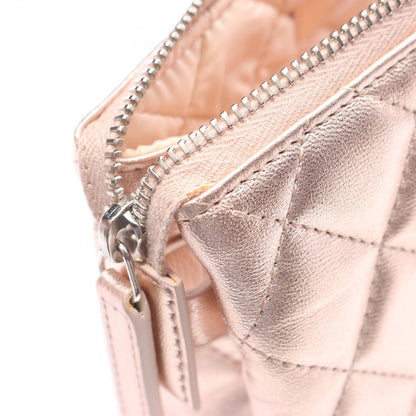Chanel Pouch Quilted Metallic Rose Gold Lambskin — view 6