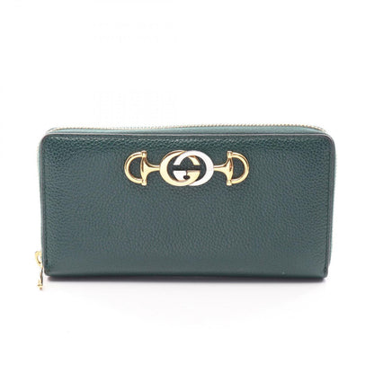 Gucci Round Wallet Zumi Green Leather