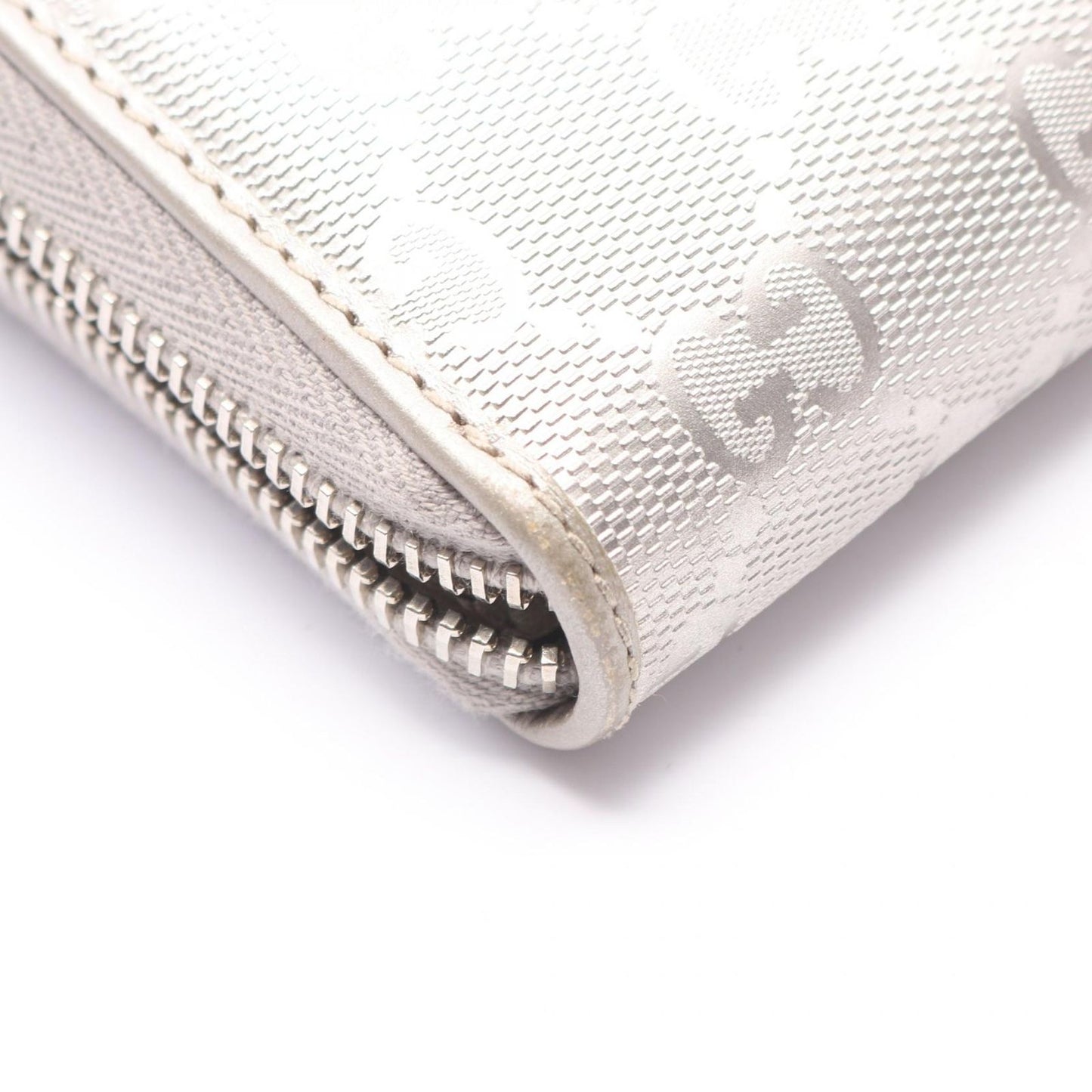 Gucci Round Wallet GG Supreme Silver Leather Guccissima — view 5