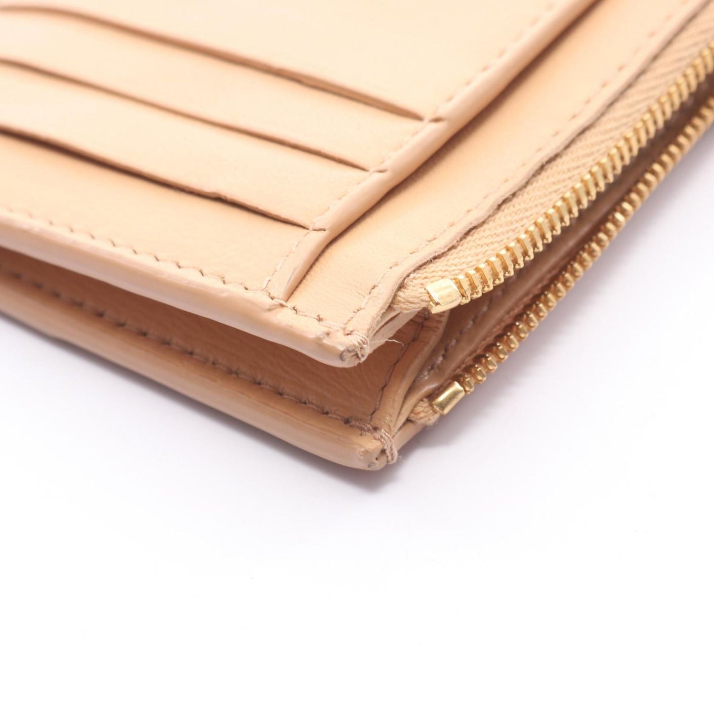 Bottega Veneta Coin Case Cassette Card Beige Leather Maxi Intrecciato — view 5