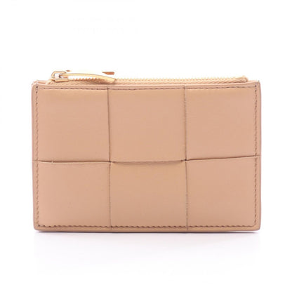 Bottega Veneta Coin Case Cassette Card Beige Leather Maxi Intrecciato