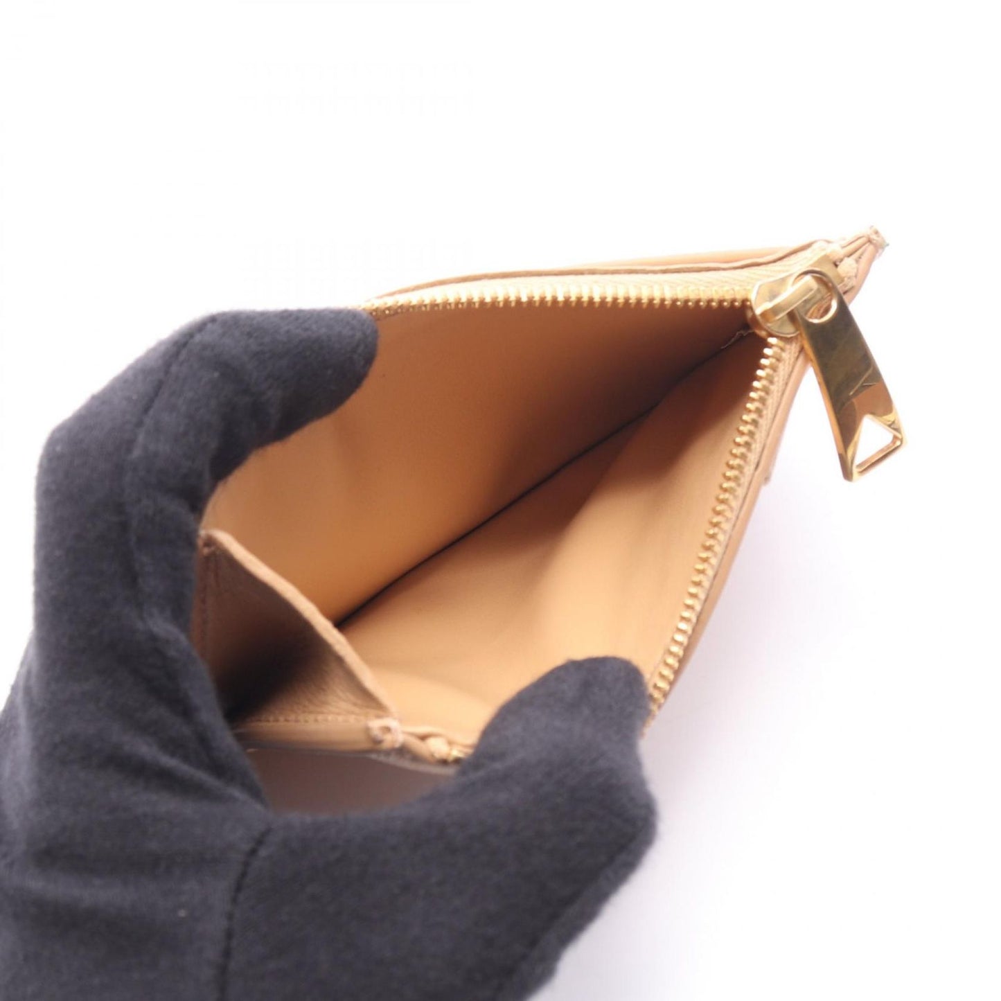 Bottega Veneta Coin Case Cassette Card Beige Leather Maxi Intrecciato — view 3