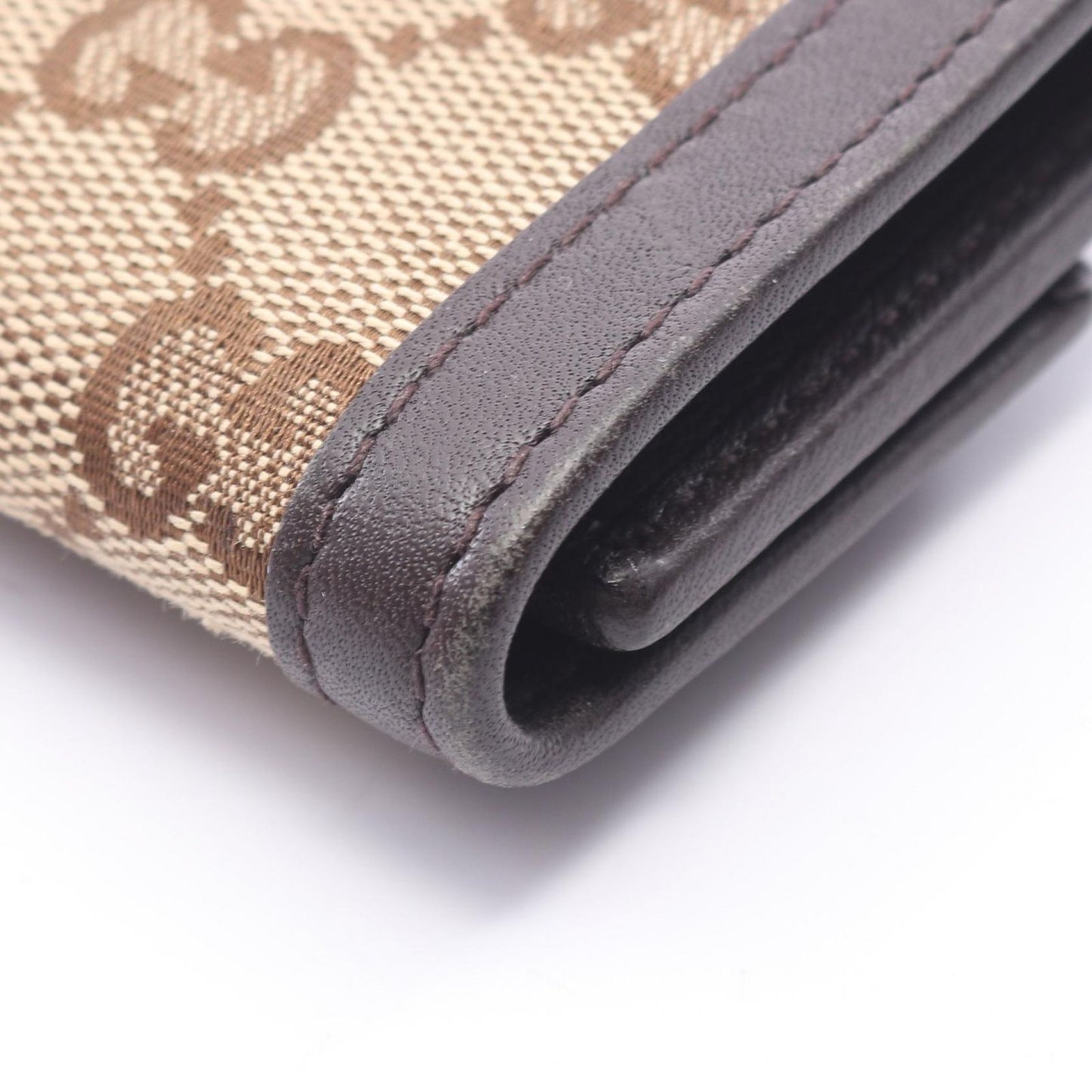 Gucci Key Case Interlocking GG Canvas 6 Rows Beige Dark Brown 6 Key Holder — view 8
