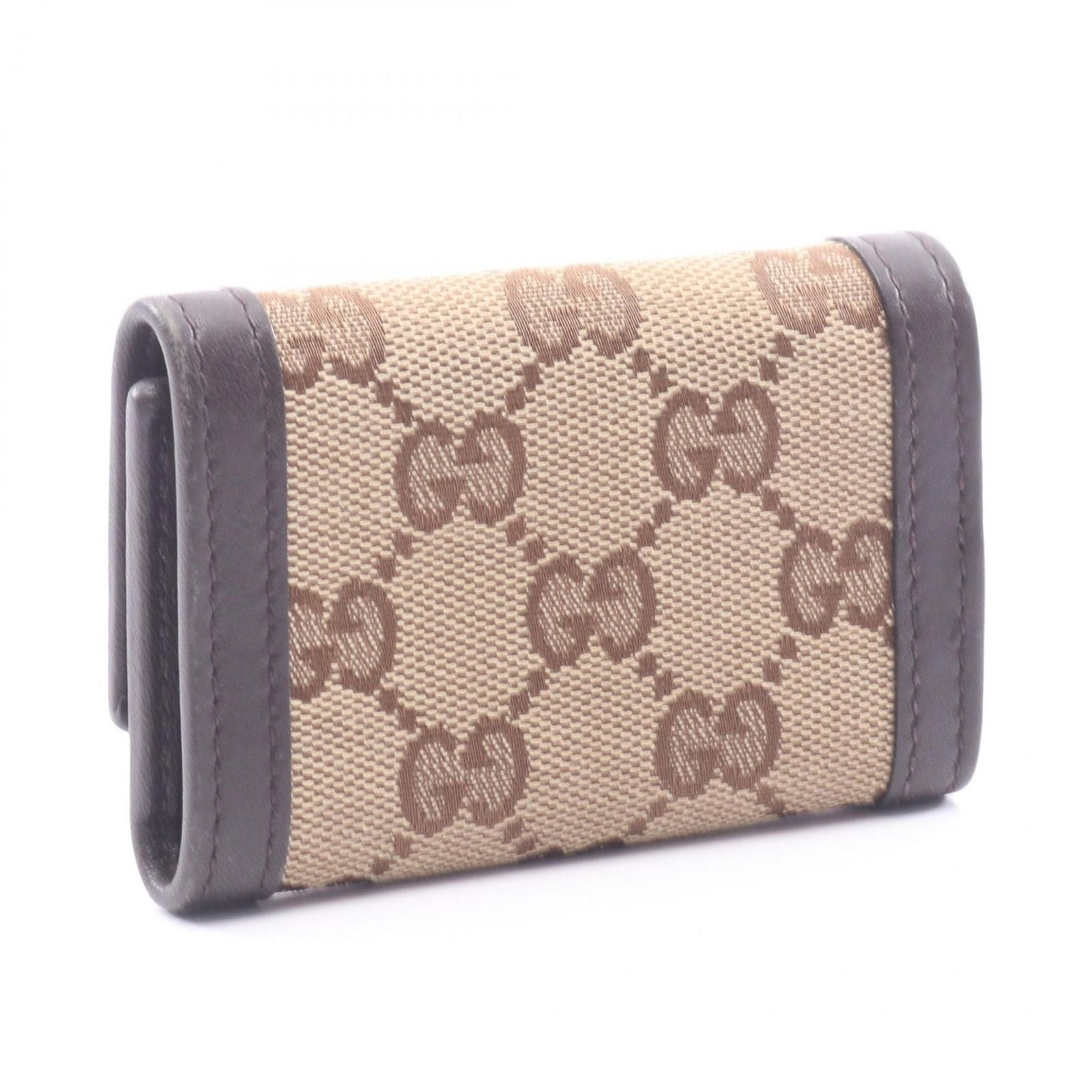 Gucci Key Case Interlocking GG Canvas 6 Rows Beige Dark Brown 6 Key Holder — view 2