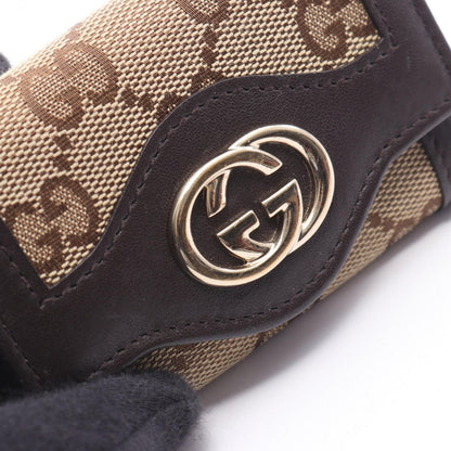 Gucci Key Case Interlocking GG Canvas 6 Rows Beige Dark Brown 6 Key Holder — view 9