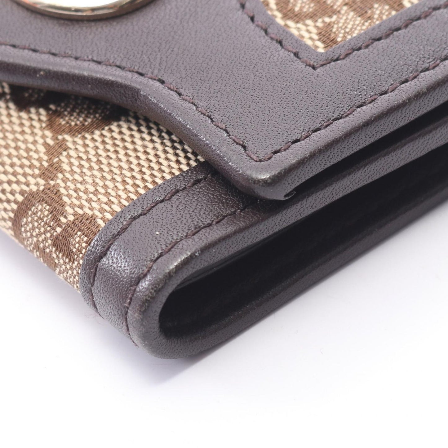 Gucci Key Case Interlocking GG Canvas 6 Rows Beige Dark Brown 6 Key Holder — view 7