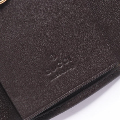 Gucci Key Case Interlocking GG Canvas 6 Rows Beige Dark Brown 6 Key Holder — view 4