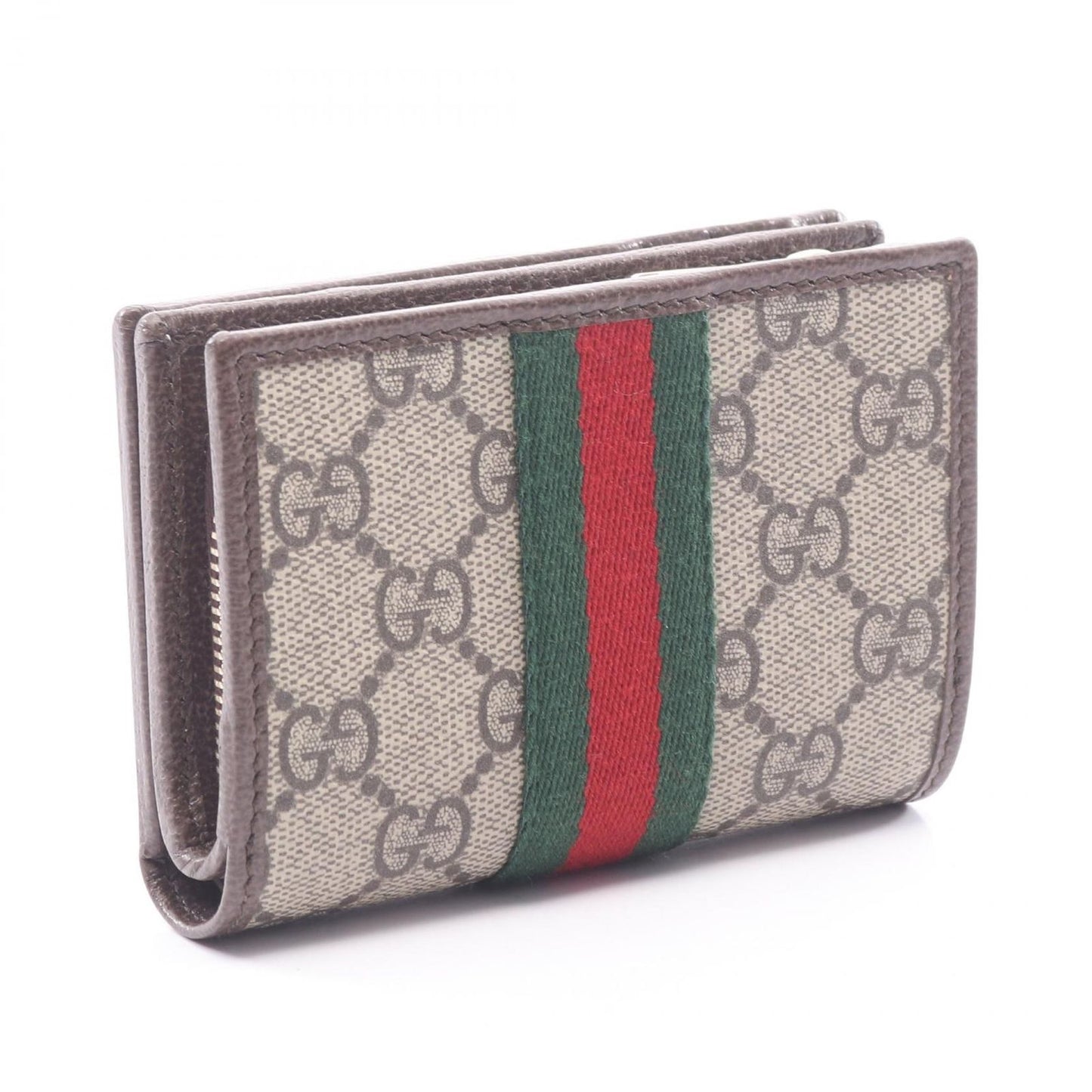 Gucci Bifold Wallet Ophidia Small GG Supreme Beige Brown Leather — view 2