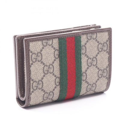 Gucci Bifold Wallet Ophidia Small GG Supreme Beige Brown Leather — view 2