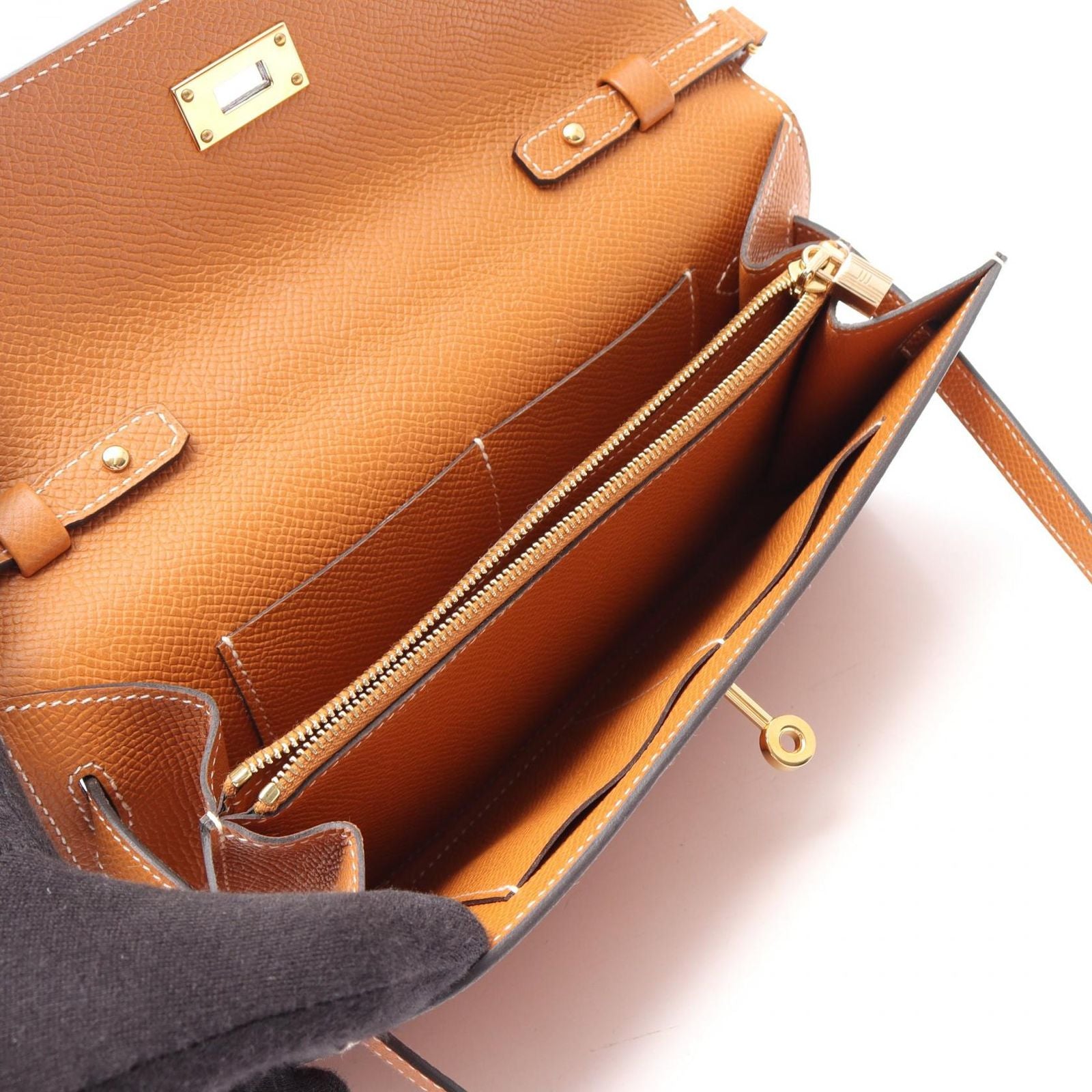 Hermes Shoulder Bag Kelly Long Tougo Toffee — view 3