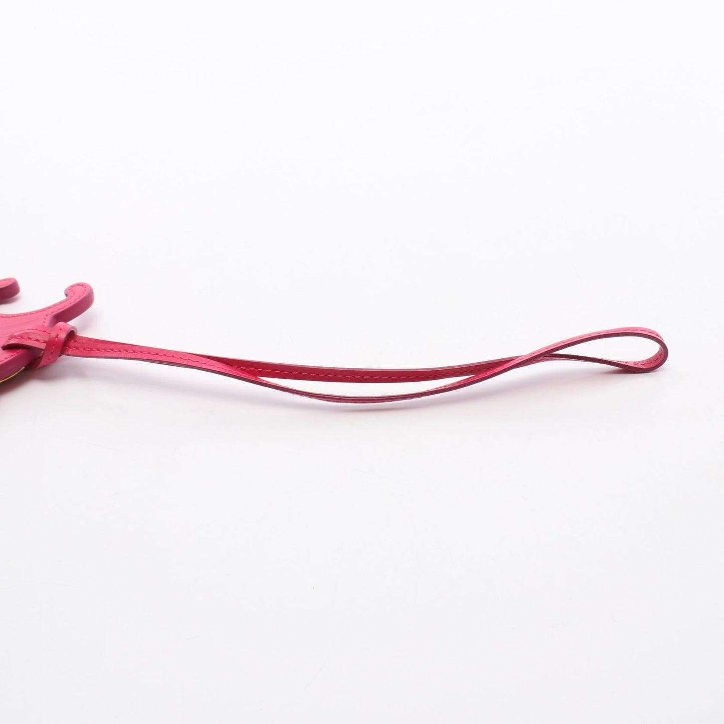 Celine Charm Triomphe Key Ring Magenta Leather — view 5