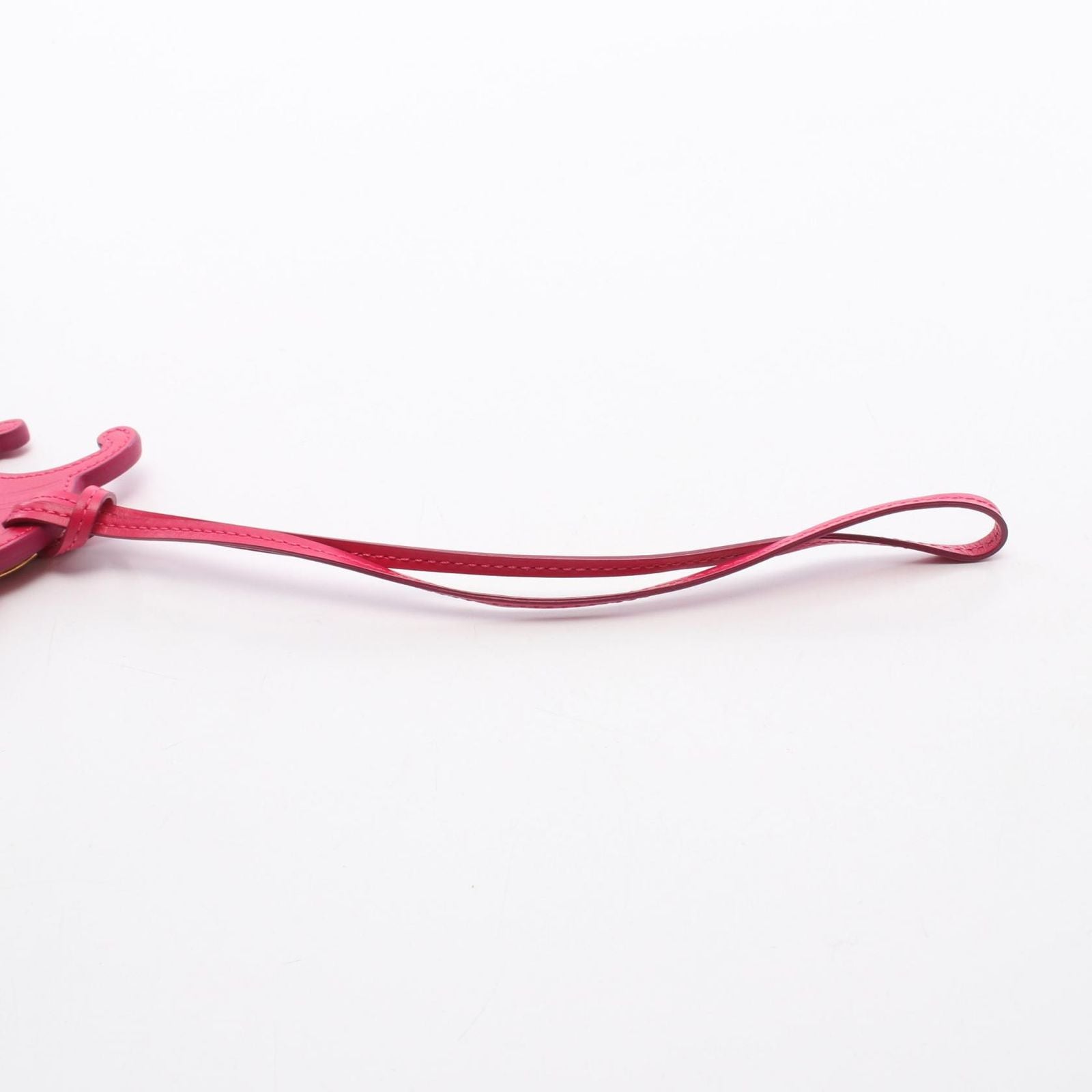 Celine Charm Triomphe Key Ring Magenta Leather — view 5