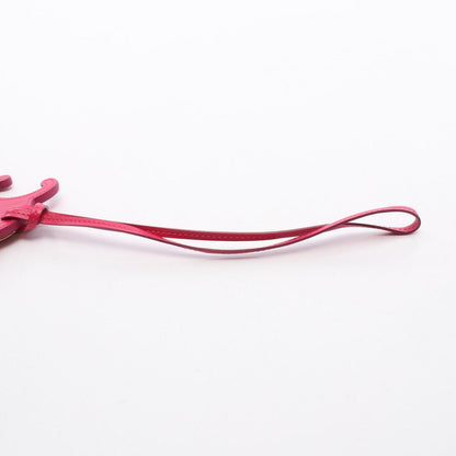 Celine Charm Triomphe Key Ring Magenta Leather — view 5