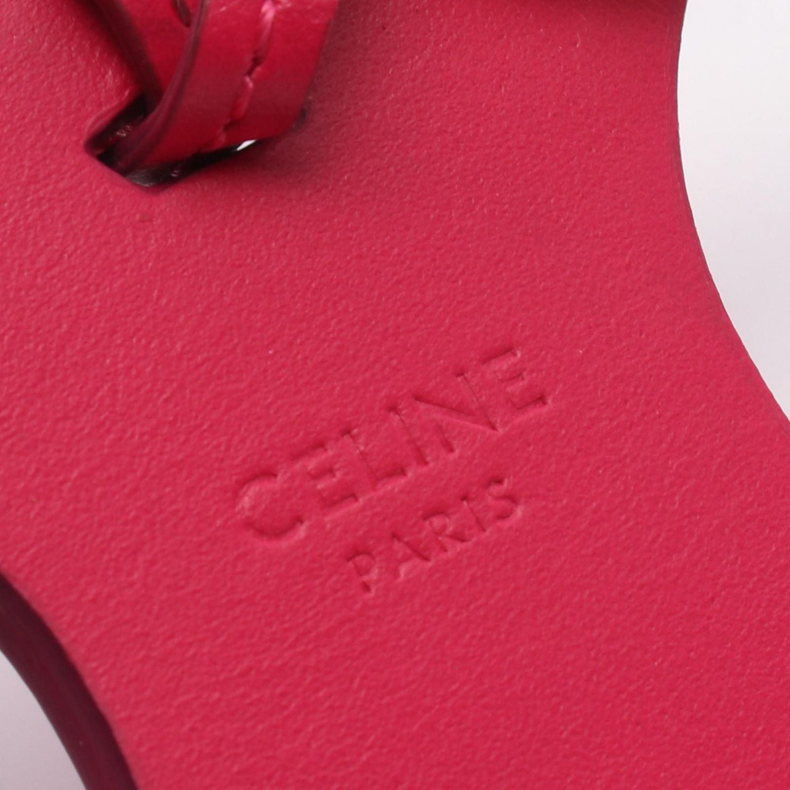 Celine Charm Triomphe Key Ring Magenta Leather — view 3