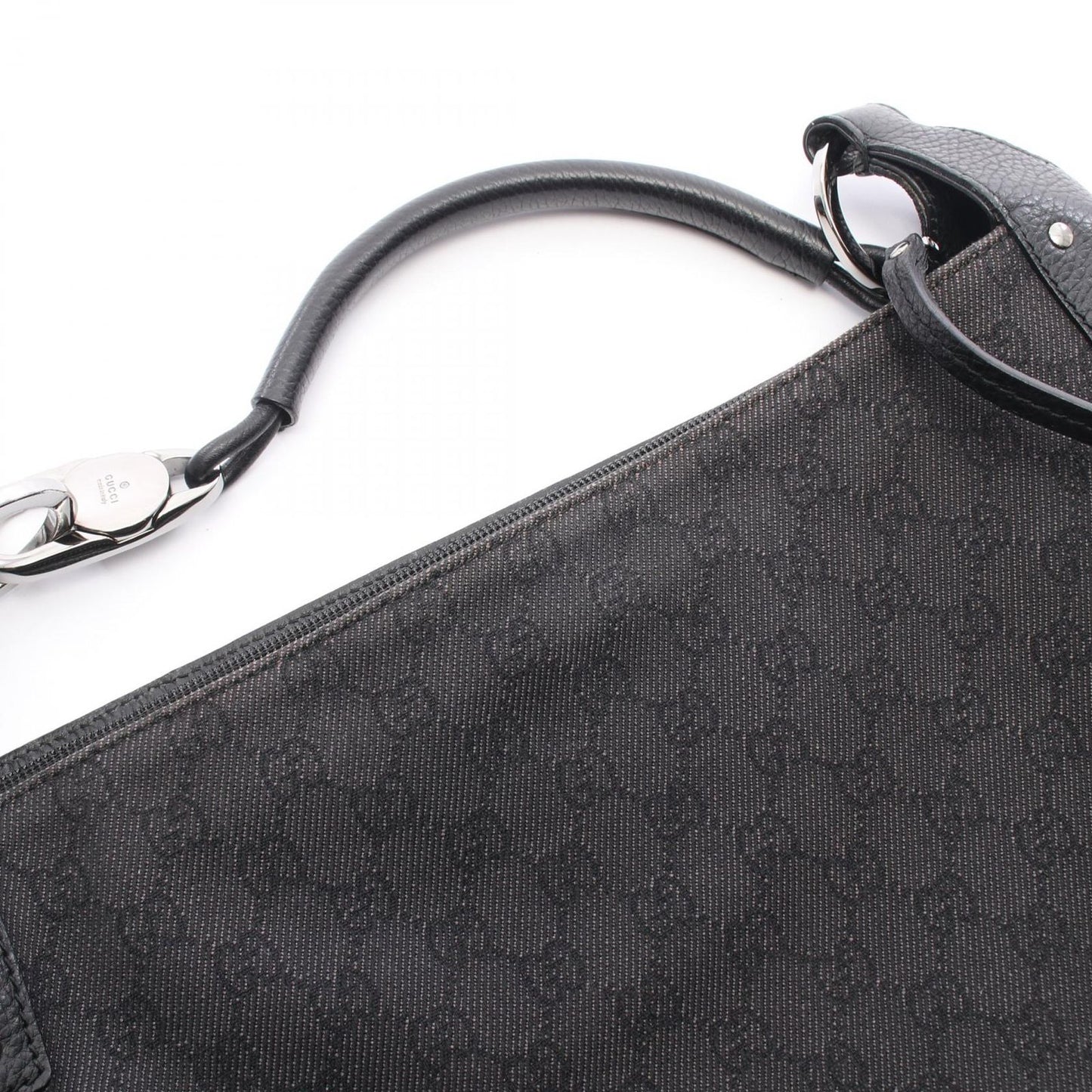 Gucci Shoulder Bag GG Pattern Black Denim Leather — view 5