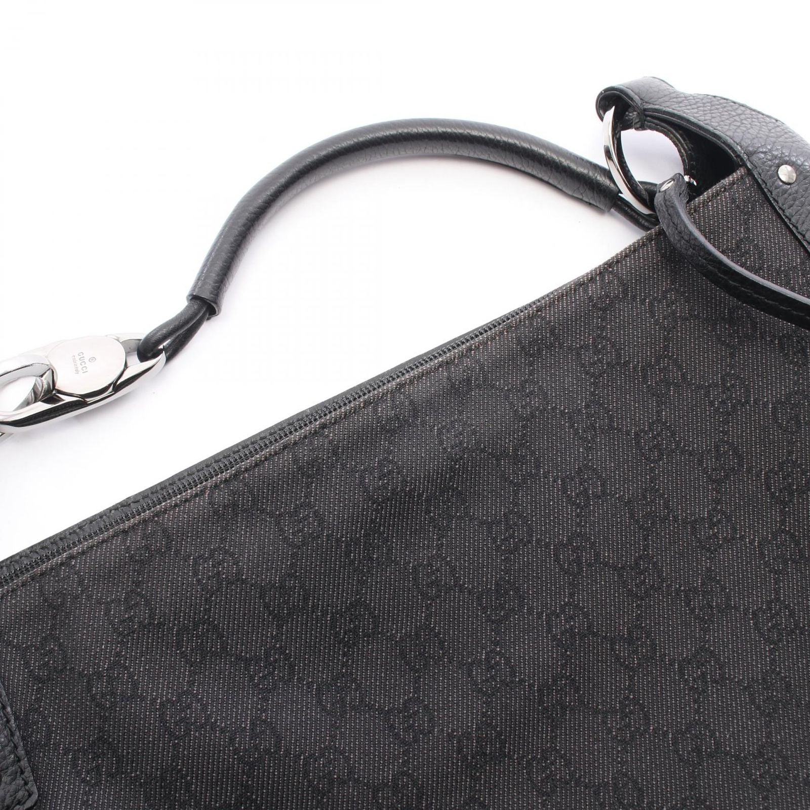 Gucci Shoulder Bag GG Pattern Black Denim Leather — view 5