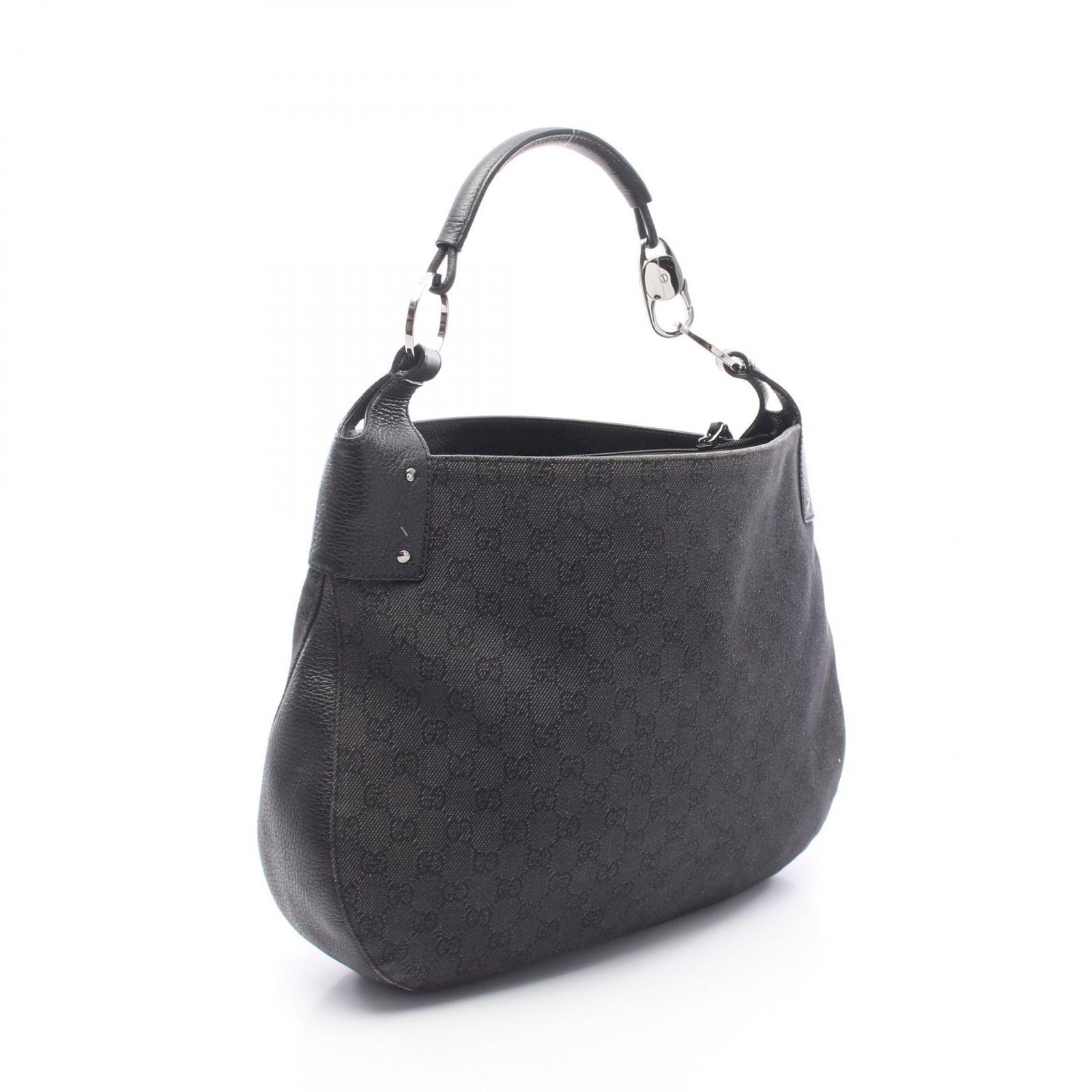 Gucci Shoulder Bag GG Pattern Black Denim Leather — view 2