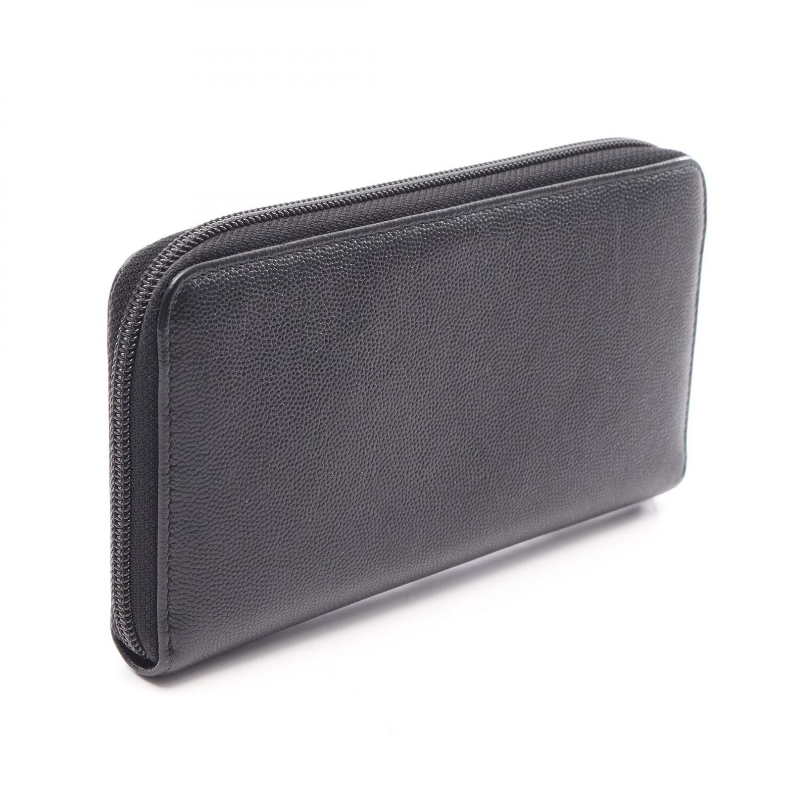 Chanel Round Wallet CC Logo Black Caviar Leather — view 2